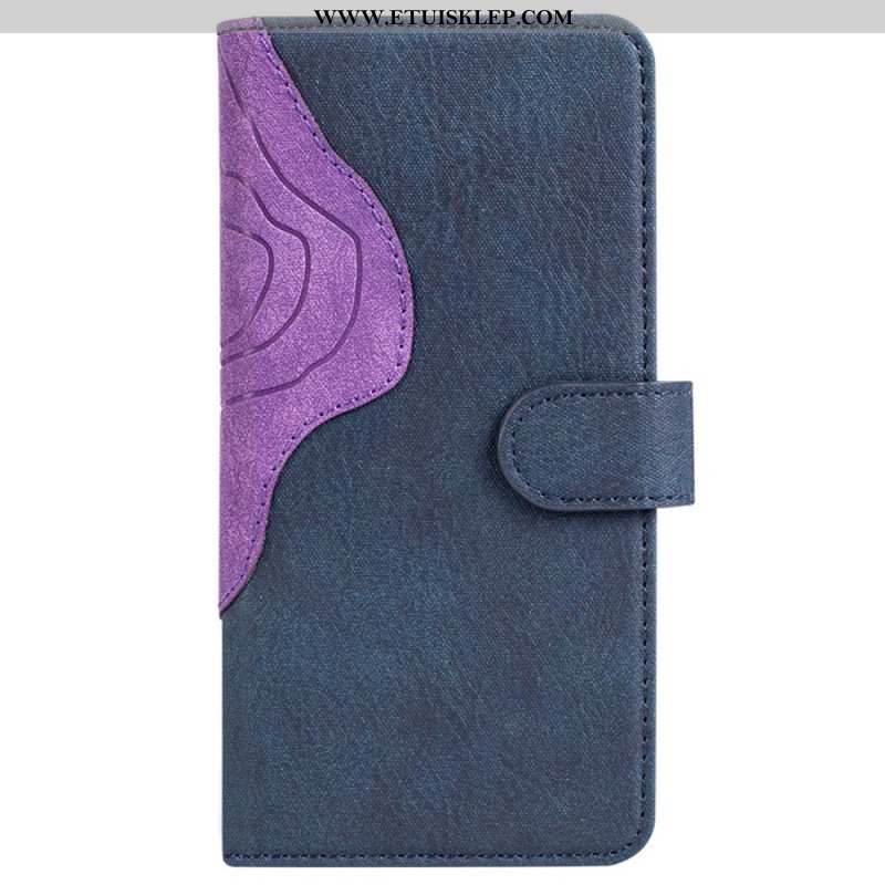 Etui Folio do OnePlus Nord 2T 5G Dwukolorowa Drewniana Tekstura